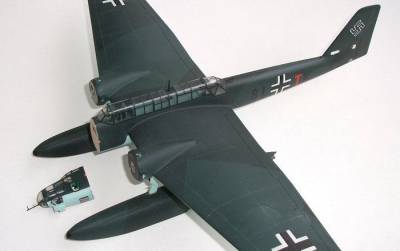 Nose cut away, horizontal tail disassembled