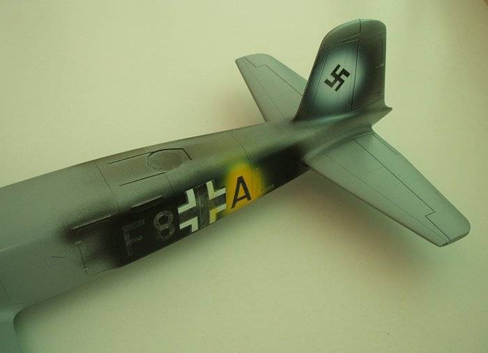 Markings on the fuselage and vertical tail