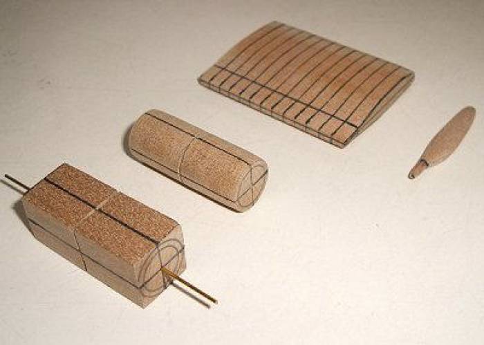 Processing material blocks for the spinners and propellers